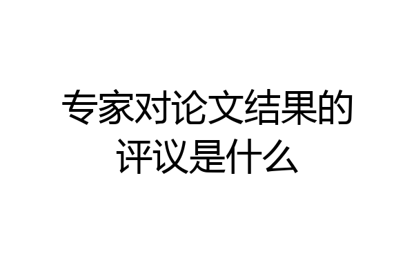 专家对论文结果的评议是什么