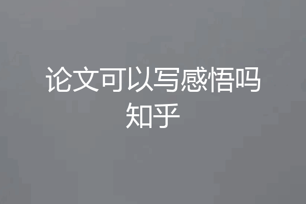 论文可以写感悟吗知乎