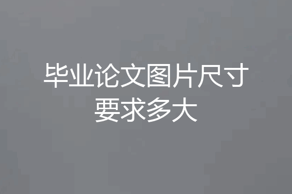 毕业论文图片尺寸要求多大