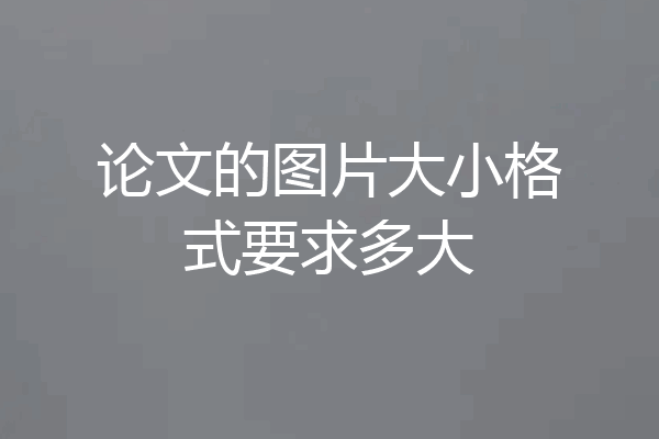 论文的图片大小格式要求多大