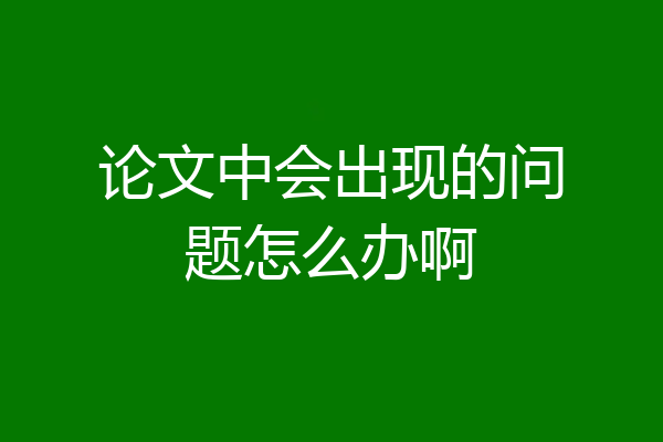 论文中会出现的问题怎么办啊