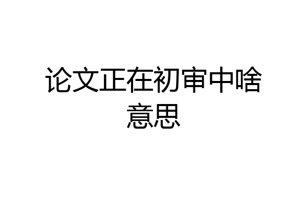 论文正在初审中啥意思