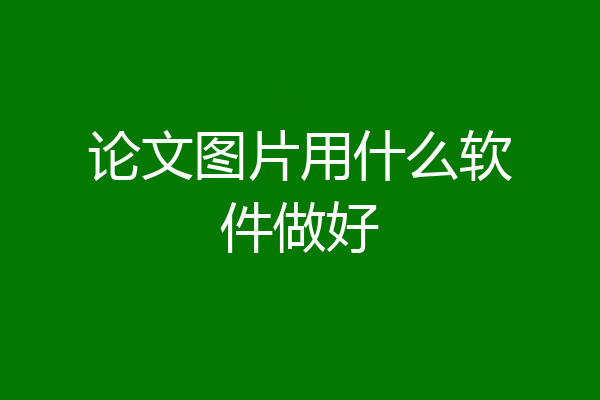 论文图片用什么软件做好