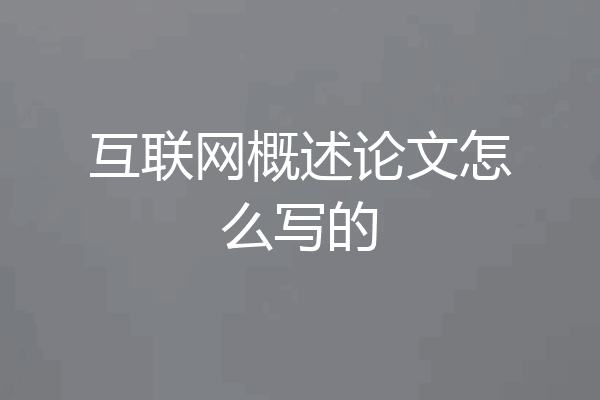 互联网概述论文怎么写的