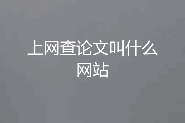 上网查论文叫什么网站