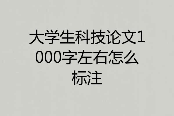 大学生科技论文1000字左右怎么标注
