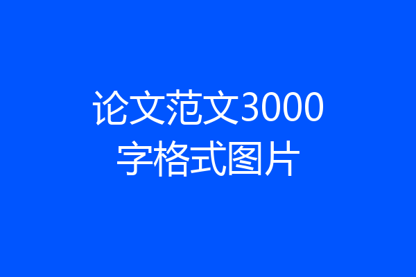 论文范文3000字格式图片