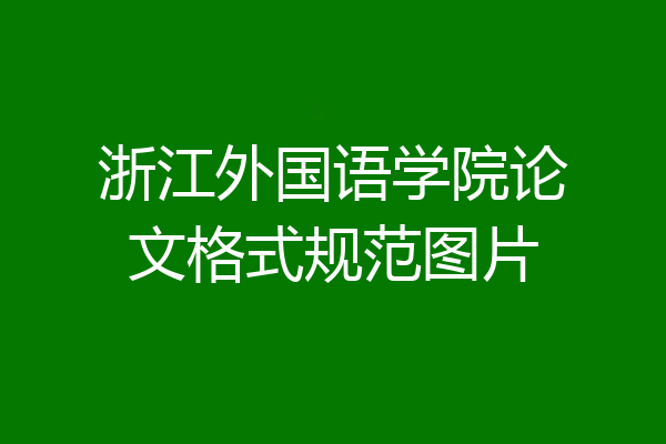 浙江外国语学院论文格式规范图片