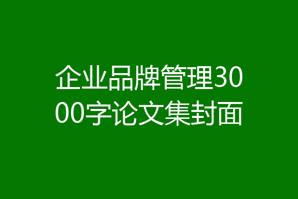 企业品牌管理3000字论文集封面