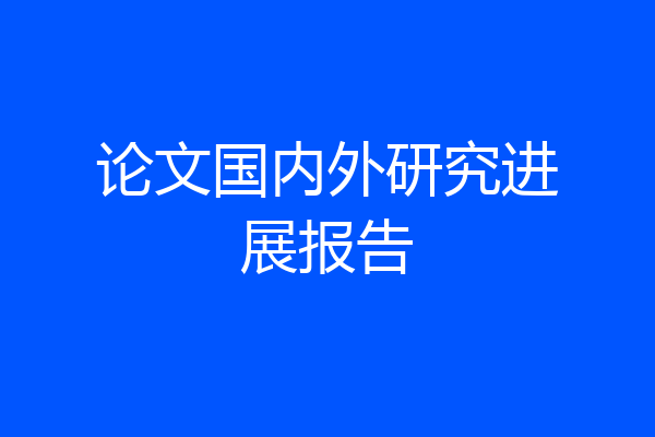 论文国内外研究进展报告