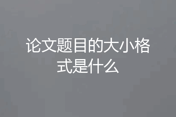 论文题目的大小格式是什么