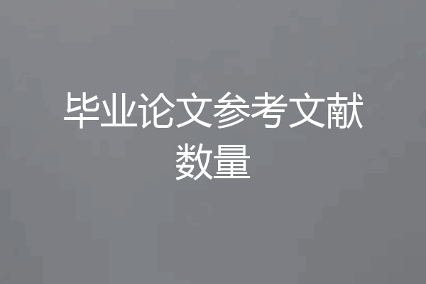 毕业论文参考文献数量