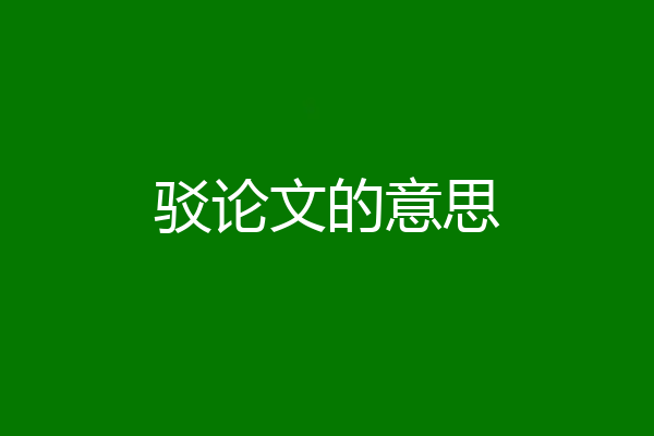 驳论文的意思