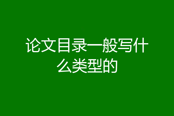 论文目录一般写什么类型的