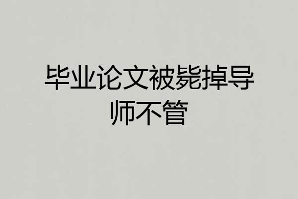 毕业论文被毙掉导师不管