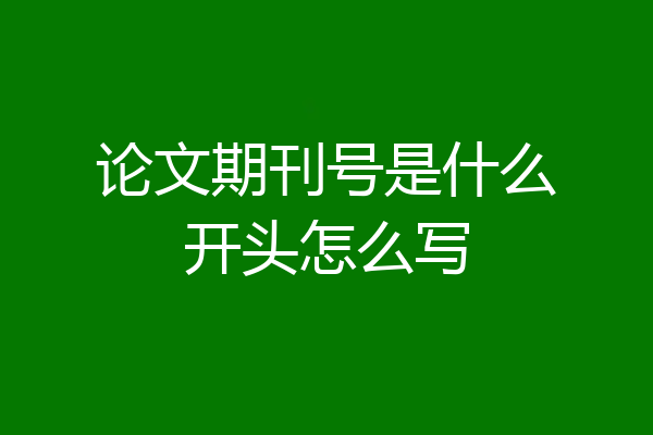 论文期刊号是什么开头怎么写
