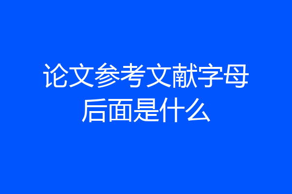 论文参考文献字母后面是什么