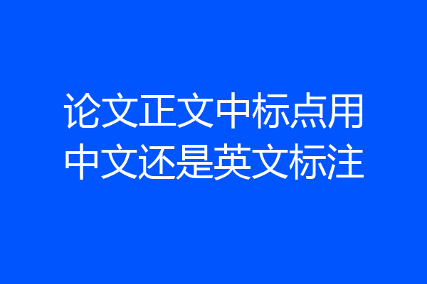 论文正文中标点用中文还是英文标注