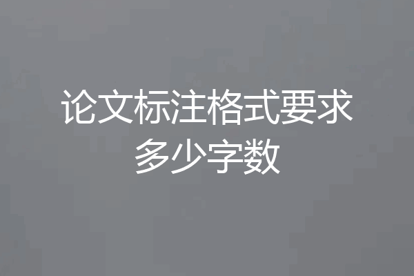 论文标注格式要求多少字数