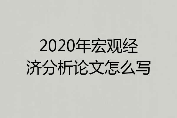 2020年宏观经济分析论文怎么写