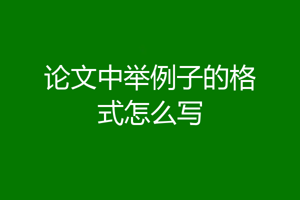 论文中举例子的格式怎么写