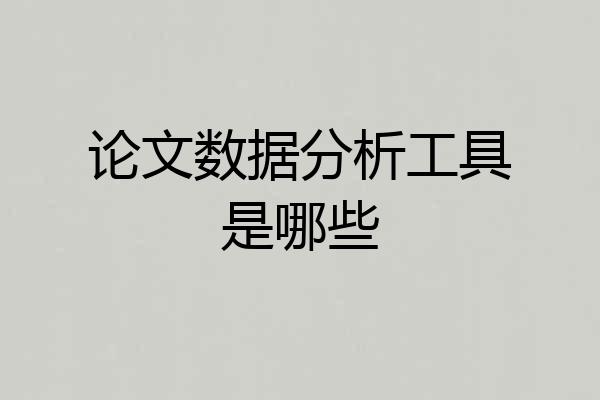 论文数据分析工具是哪些