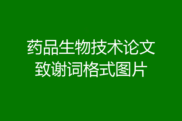 药品生物技术论文致谢词格式图片