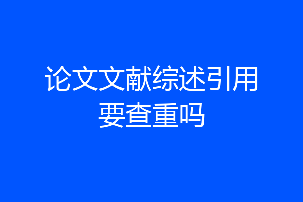 论文文献综述引用要查重吗