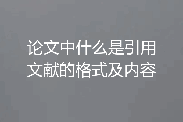 论文中什么是引用文献的格式及内容