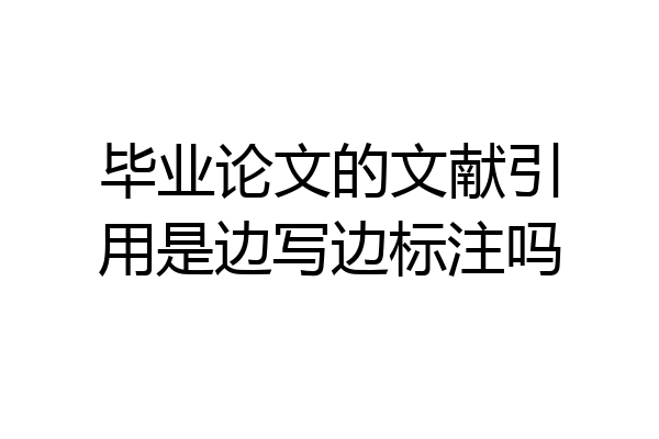 毕业论文的文献引用是边写边标注吗