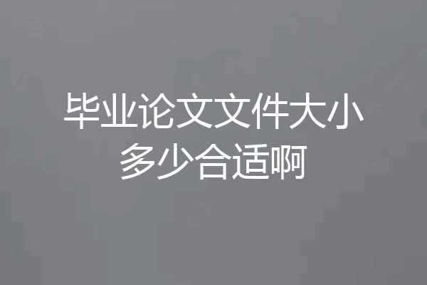 毕业论文文件大小多少合适啊