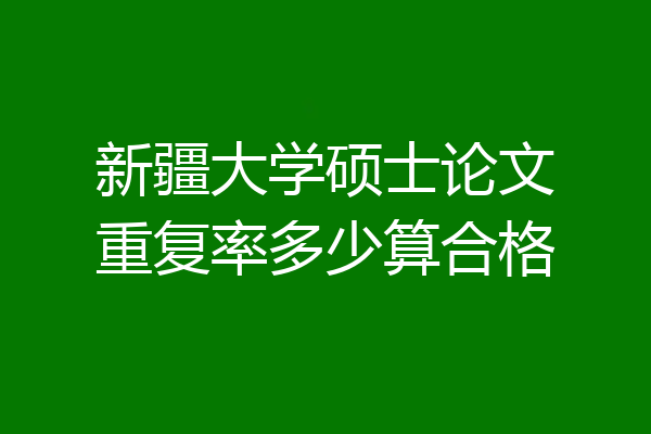 新疆大学硕士论文重复率多少算合格