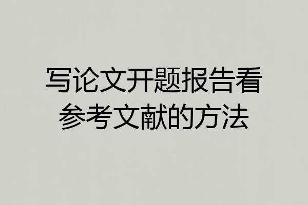 写论文开题报告看参考文献的方法
