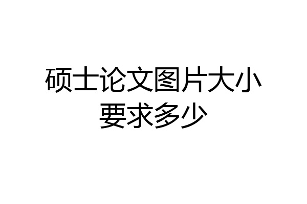 硕士论文图片大小要求多少