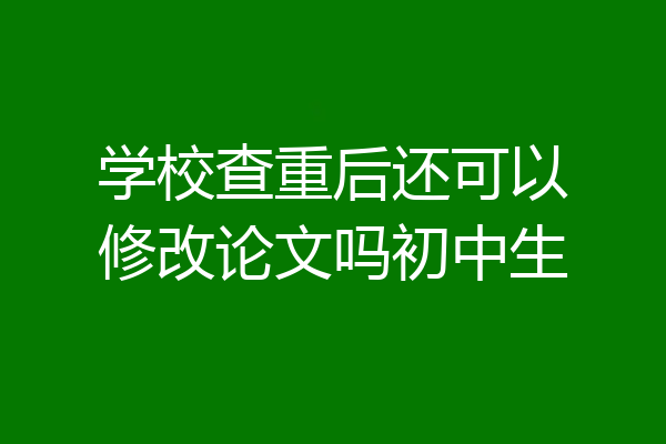 学校查重后还可以修改论文吗初中生