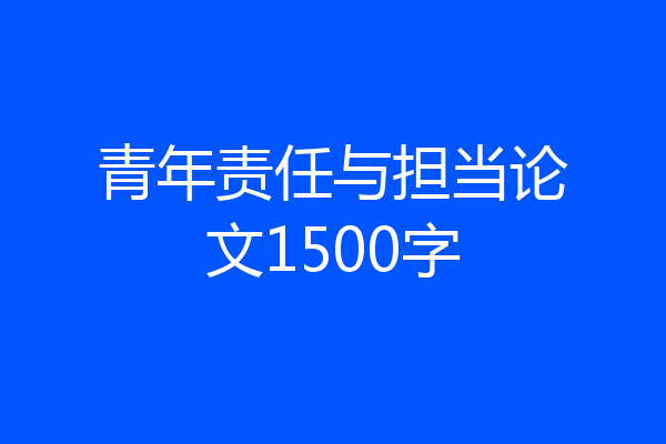 青年责任与担当论文1500字