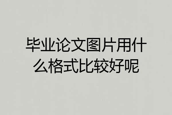 毕业论文图片用什么格式比较好呢