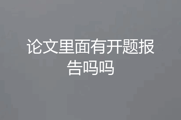 论文里面有开题报告吗吗