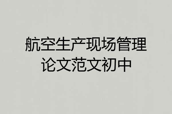 航空生产现场管理论文范文初中