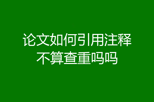 论文如何引用注释不算查重吗吗