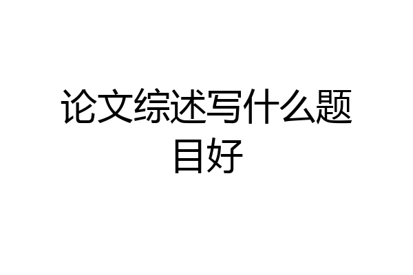 论文综述写什么题目好