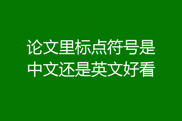 论文里标点符号是中文还是英文好看