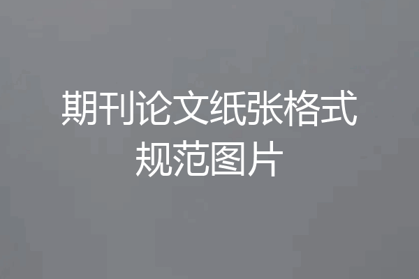 期刊论文纸张格式规范图片