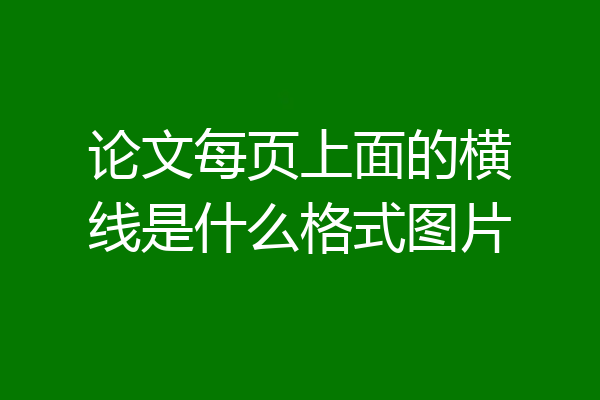 论文每页上面的横线是什么格式图片