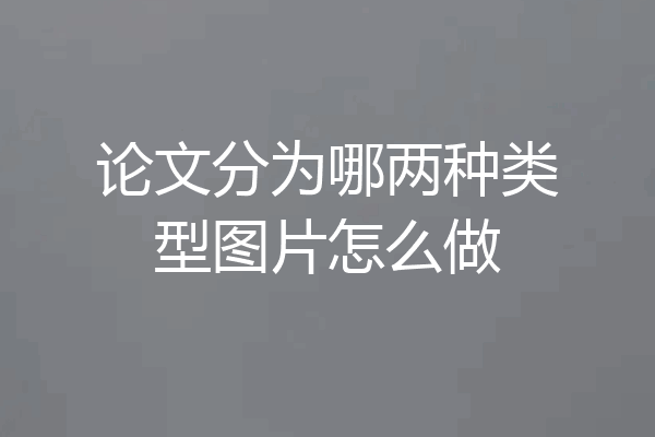 论文分为哪两种类型图片怎么做