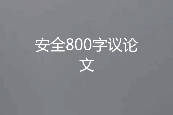 安全800字议论文