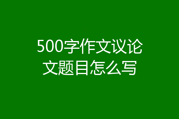 500字作文议论文题目怎么写