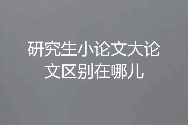 研究生小论文大论文区别在哪儿