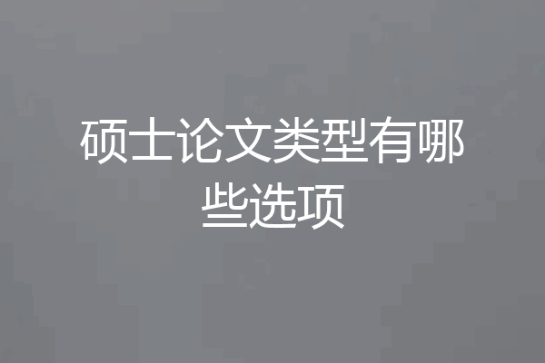 硕士论文类型有哪些选项