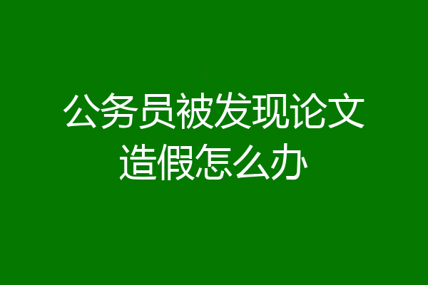 公务员被发现论文造假怎么办